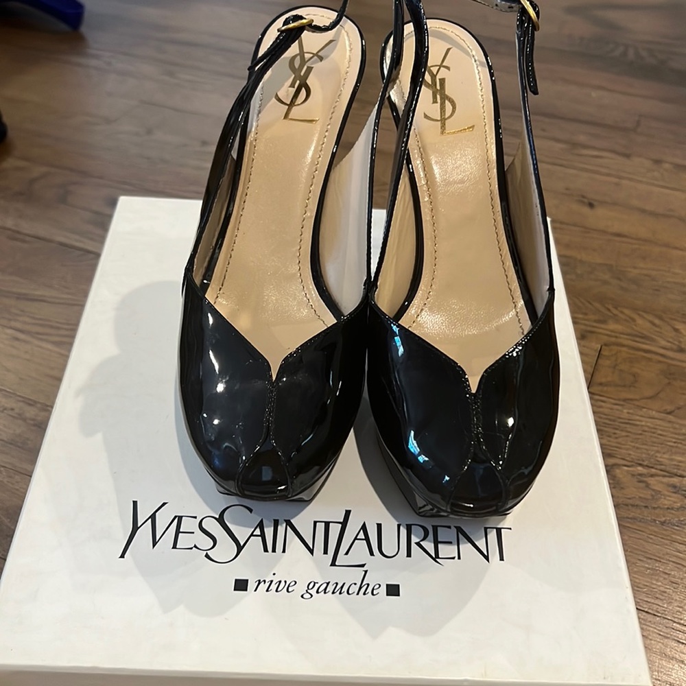 Gorgeous YSL Platform Slingback Pumps